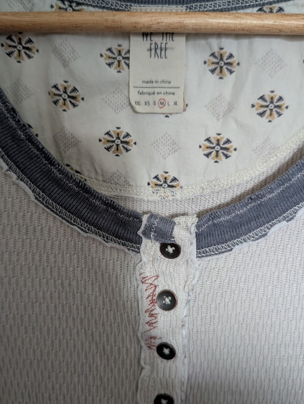 We The Free By Free People Railroad Henley * Medium - Picture 2 of 2